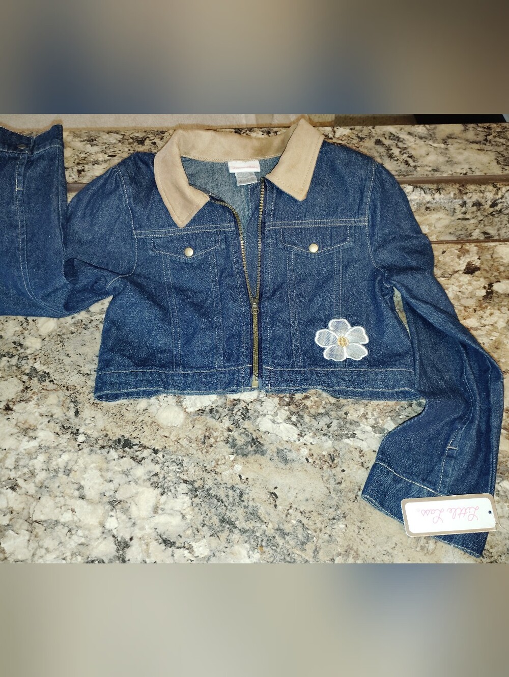 Nwt 10 Little Lass® Product: Girls' Full-Zip Cropped Denim Jacket